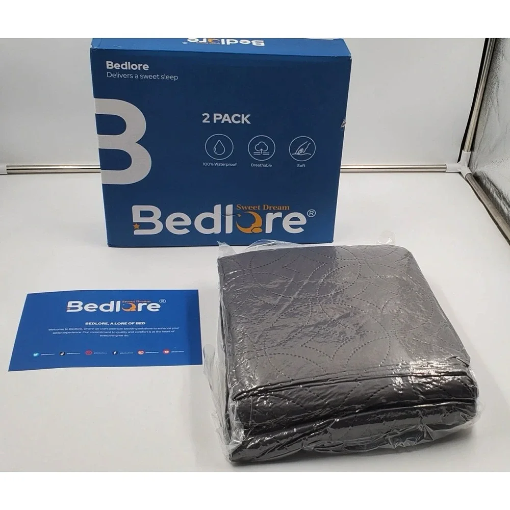 Bedlore 2 Pack Waterproof Mattress Protector Twin Size Mattress Pad With Deep Po